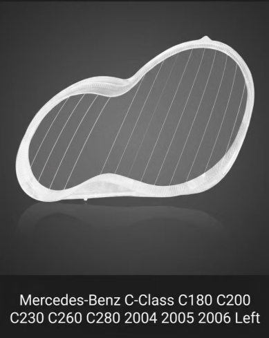 Headlight shell/Headlight lens/Headlamp cover for Mercedes-Benz C-Class C180 C200 C230 C260 C280 ,Year 2004,2005,2006, Pilot Side/Right & Left Front