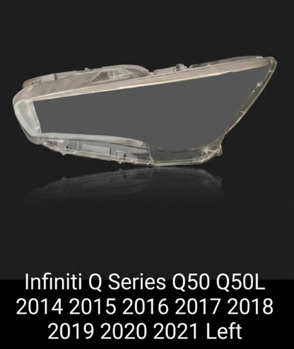 Headlight shell/Headlight lens/Headlamp cover for Infiniti Q Series Q50 Q50L ,Year 2015,2016,2017,2018,2019,2020,2021, Pilot Side/Right & Left Front
